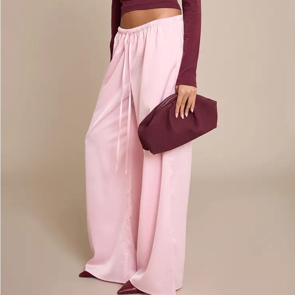 pink satin pants